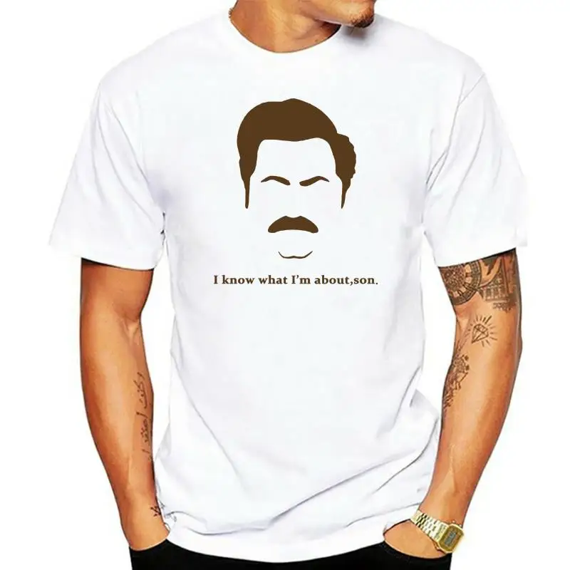 2022 humor Ron Swanson Parks  Recreation Tv Show 3D Print Short Sleeve Tees Men O-Neck T Shirts