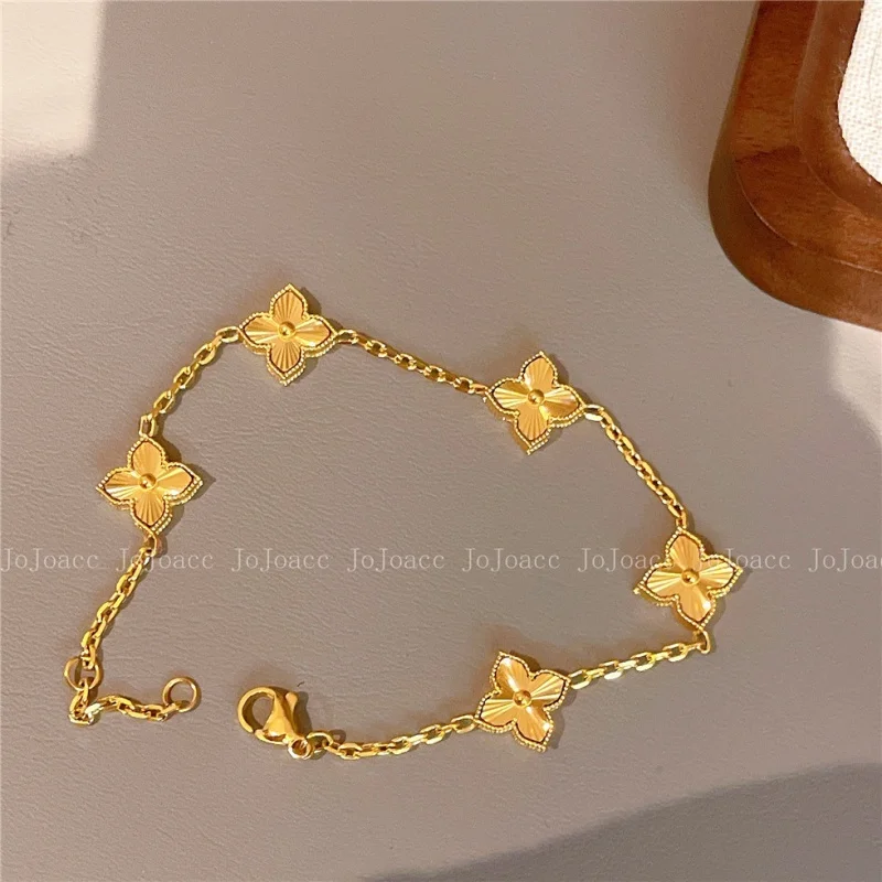 Fashion Personalized Natural Shell Stone Flower Bracelet for Women 2025 New Stainless Steel Jewelry Bracelet Anniversary Gift