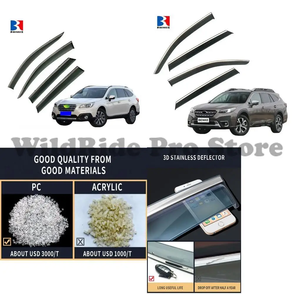 

1 комплект для SUBARU OUTBACK 2008-2021, инъекционный дефлектор, защита от атмосферных воздействий, солнцезащитный козырек от дождя