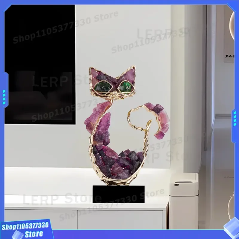 Luxury Lucky Cat Ornament for Living Room TV Cabinet High End Home Decor Housewarming Gift New Home Opening Entrance