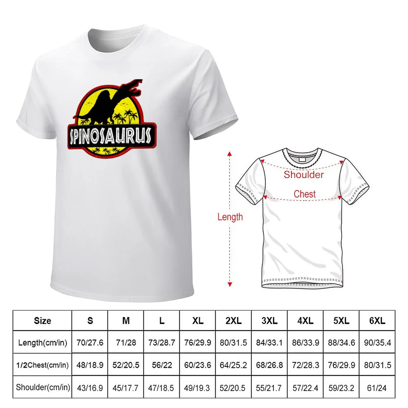 Spinosaurus Dinosaur Design T-shirt hippie clothes plus size tops graphics t shirts men