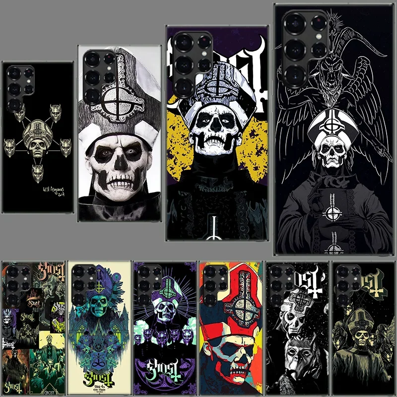 Ghost Papa Emeritus Clear Case for Samsung Galaxy S24 S23 S22 Ultra S21 S20 FE TPU Capa Phone Cases S10 5G S9 S8 Plus S10e S7 Co