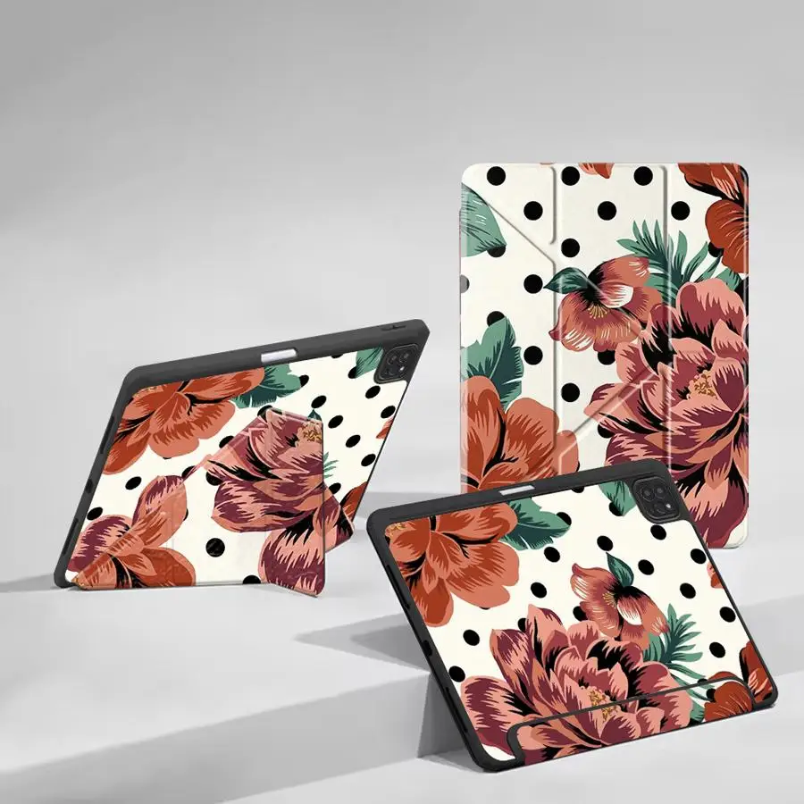 

Cherry Strawberry Flowers Holder Cover Tablet Case For iPad Mini 6 7 Air 4 5 M3 M2 1 2 M4 11inch Pro 11th 10th 9th 8th 7th