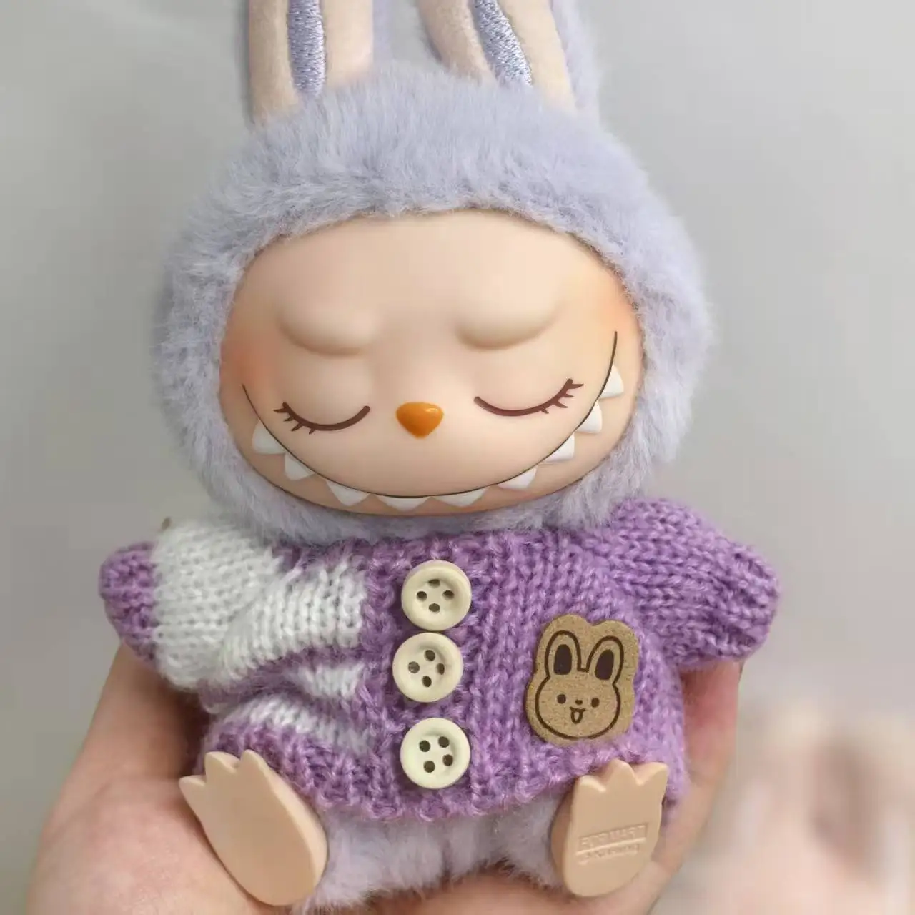 Labubu 용 인형 옷 17cm 귀여운 스웨터 가방 복장 세트 몬스터 아이돌 DIY 드레스 업 액세서리 생일 크리스마스 선물