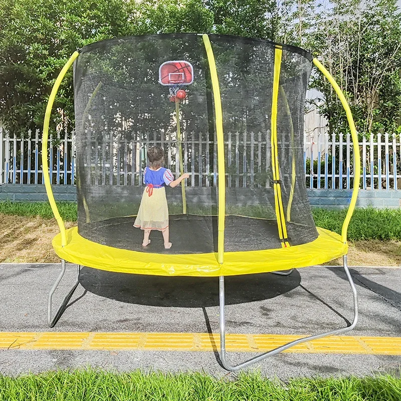 8 feet/10 feet/12 feet children's large outdoor round trampoline jumping bed, with children's basketball hoop for sale