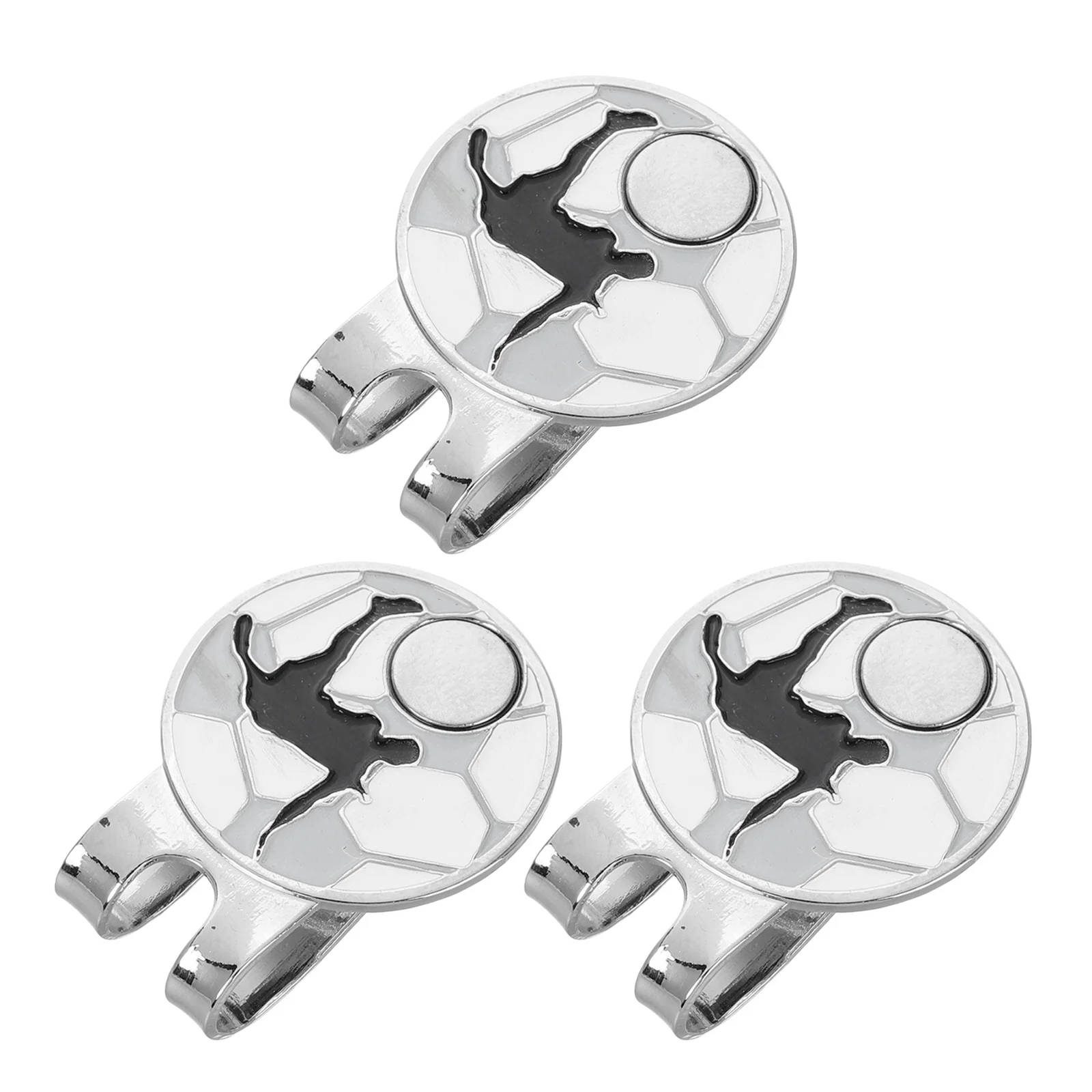 

3Pcs Stylish Metal Golf Hat Clip and Ball Marker Set Strong Grip No Slippage Easy Attach Remove Versatile for Various Hats Golf