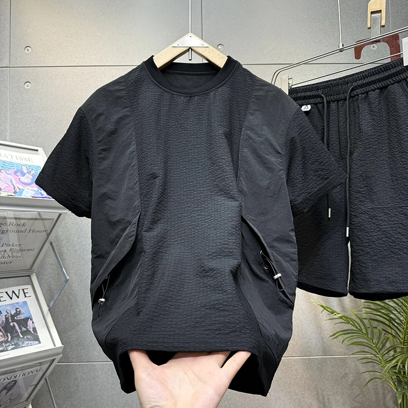 

Летний мужской комплект ort Sve ort Pants Qui Dry Sport, защита от солнца, модная повседневная одежда, молодежный костюм из полиэфирного волокна