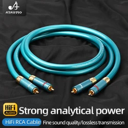 One Pair RCA Cable for CD Amplifier Hi-end 8N OCC plated Sliver Interconnect 2RCA to 2RCA Male HiFi Audio Cable
