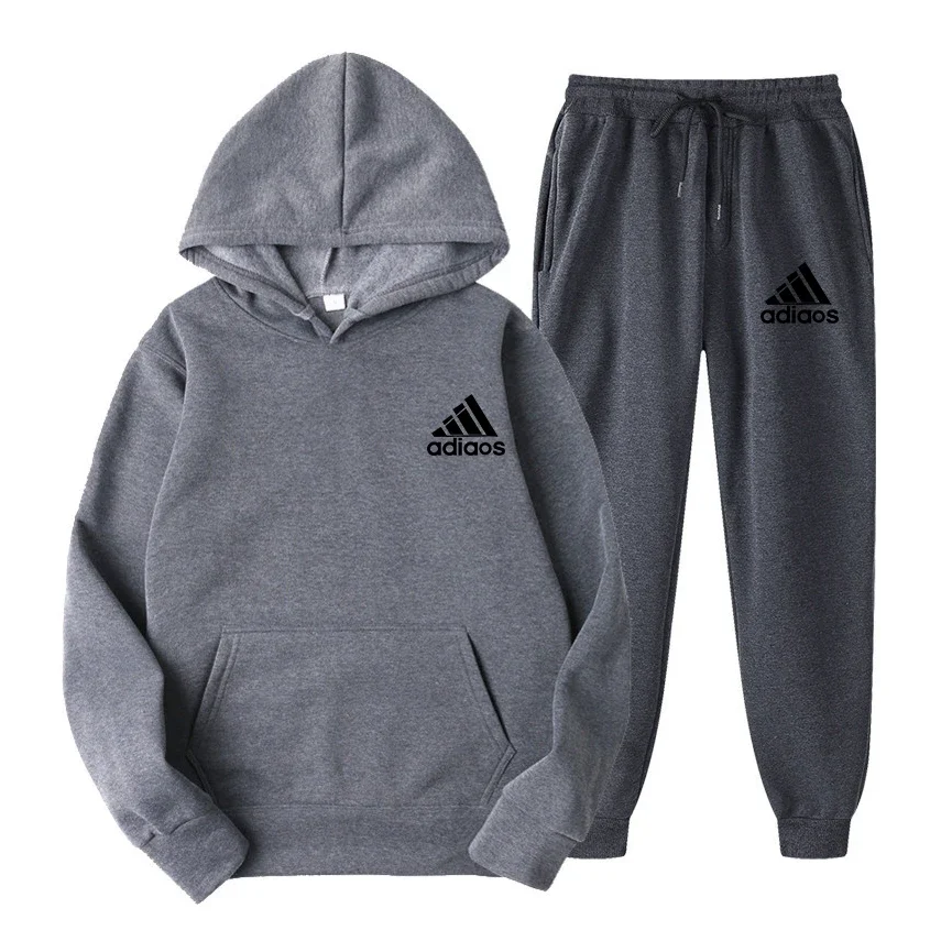 Buy Men\'s Hoodie and Zipper Pants Set Casual 2 Piece Set High Quality Running and Running sportswear Spring and Fall New 2 piece