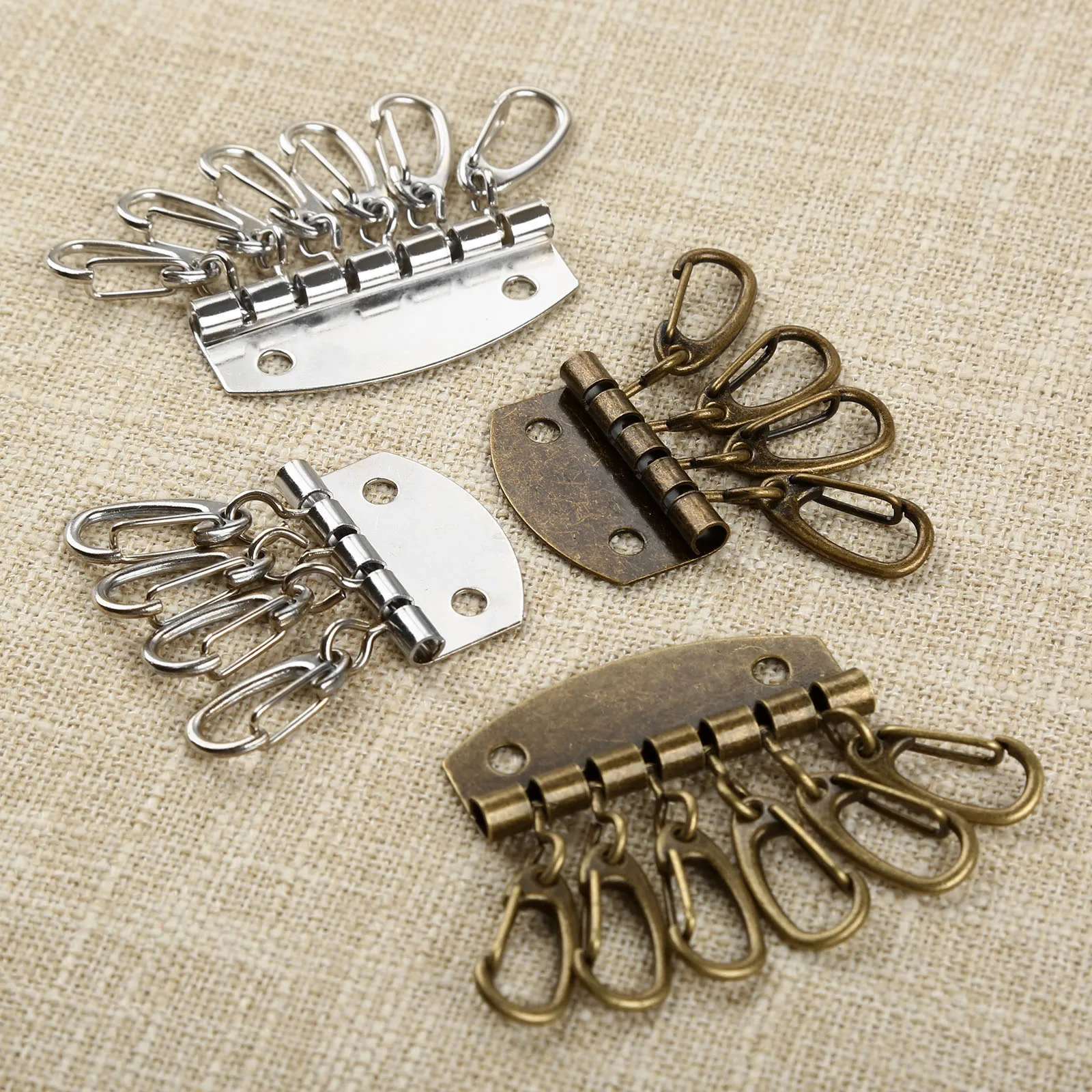 5pcs portachiavi compatto portafoglio portachiavi portachiavi 4-6 ganci accessori artigianali in pelle fatti a mano accessori fai da te