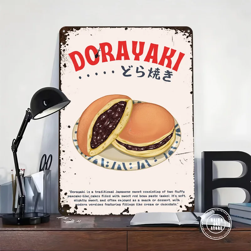 Dorayaki Delight – Japanese Sweet Tin Poster Customized Wall Art Retro Vintage Metal Signs for Fans Room Modern Home Decoration