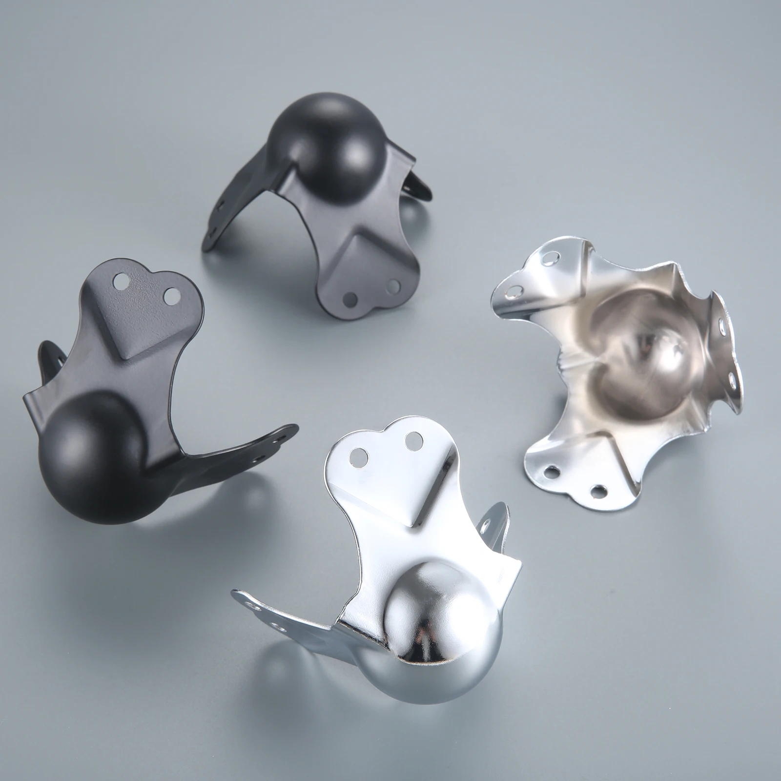 4 szt. Duża metalowa skrzynka lotnicza narożnik kulowy 80mm/3,15 "prasowany trójkąt sferyczny chroń bagaż aluminiowa skrzynka narzędziowa Air Case meble — zdjęcie 6