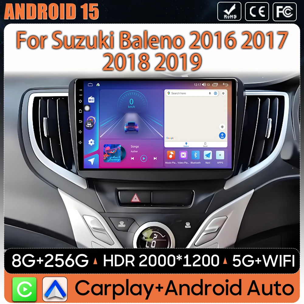 

Car Radio Android 15 For Suzuki Baleno 2016 2017 2018 2019 Carplay Video GPS Navigation Multimedia Player DVD 2k No 2din 4G Wifi