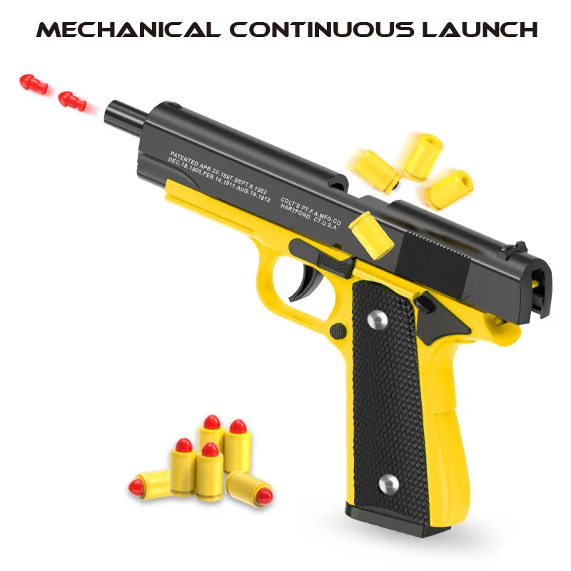 New.Automatic Colt 1911  Automatic Shell Soft Bullet Toy Gun Air Gunner Gun CS Shooting Weapon Boys Toy