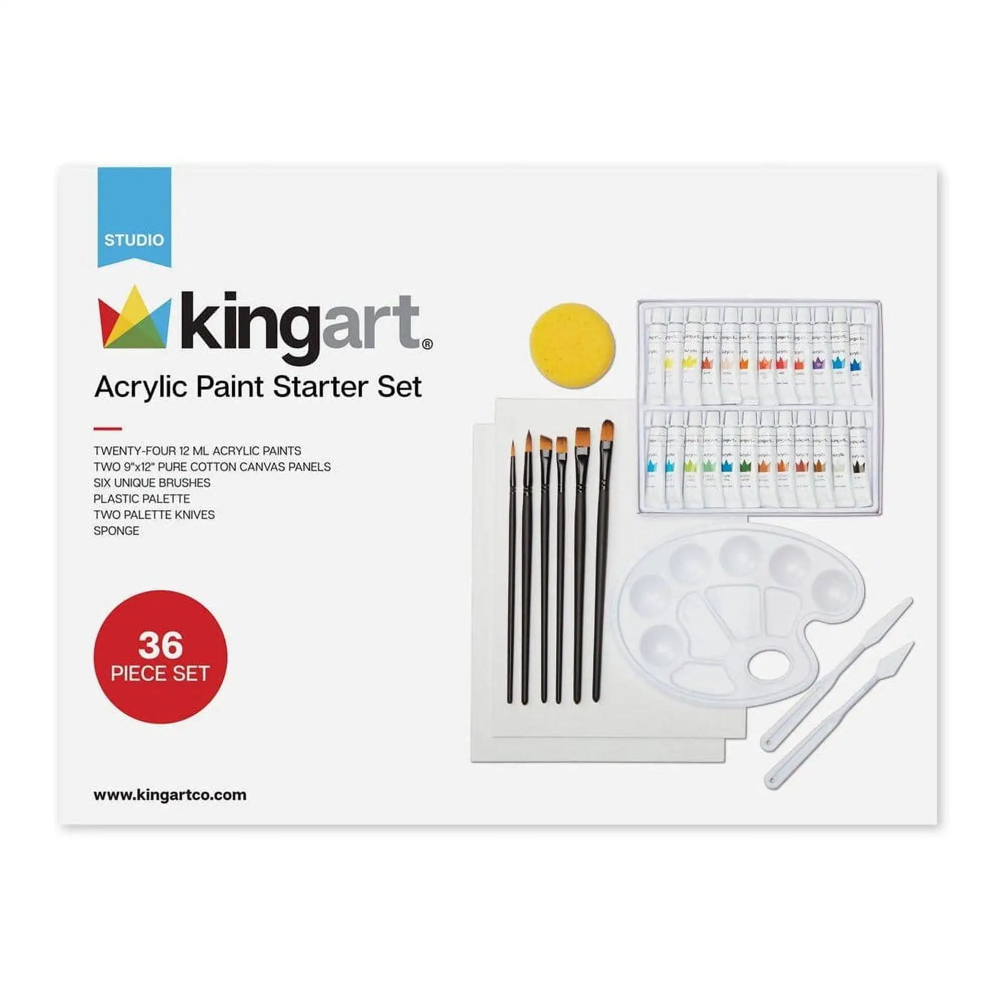 

Kingart Studio, набор для рисования акриловой живописи Starter, 36 предметов, для начинающих и экспертов