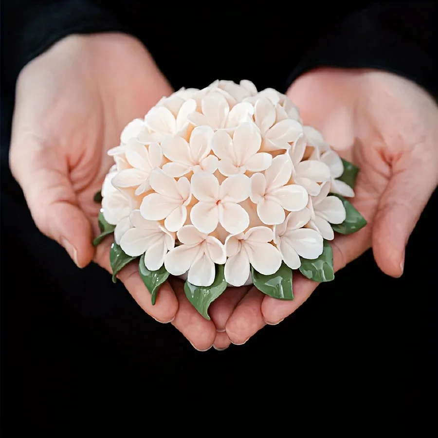 Ceramics Hydrangea Flower Aroma Holder Incense Holder Teahouse Incense Burner Ornament Reed Diffuser Stand Home Fragrance Gifts