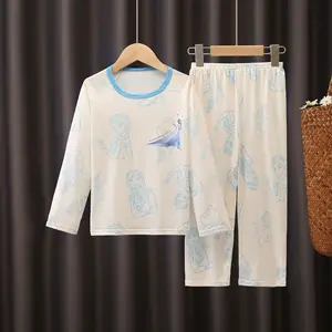 Long -sleeved pajama with cartoon design for girls, night clothes for mother and children, spring and fall 10 Main Sales Exit Maternity Girl - №1