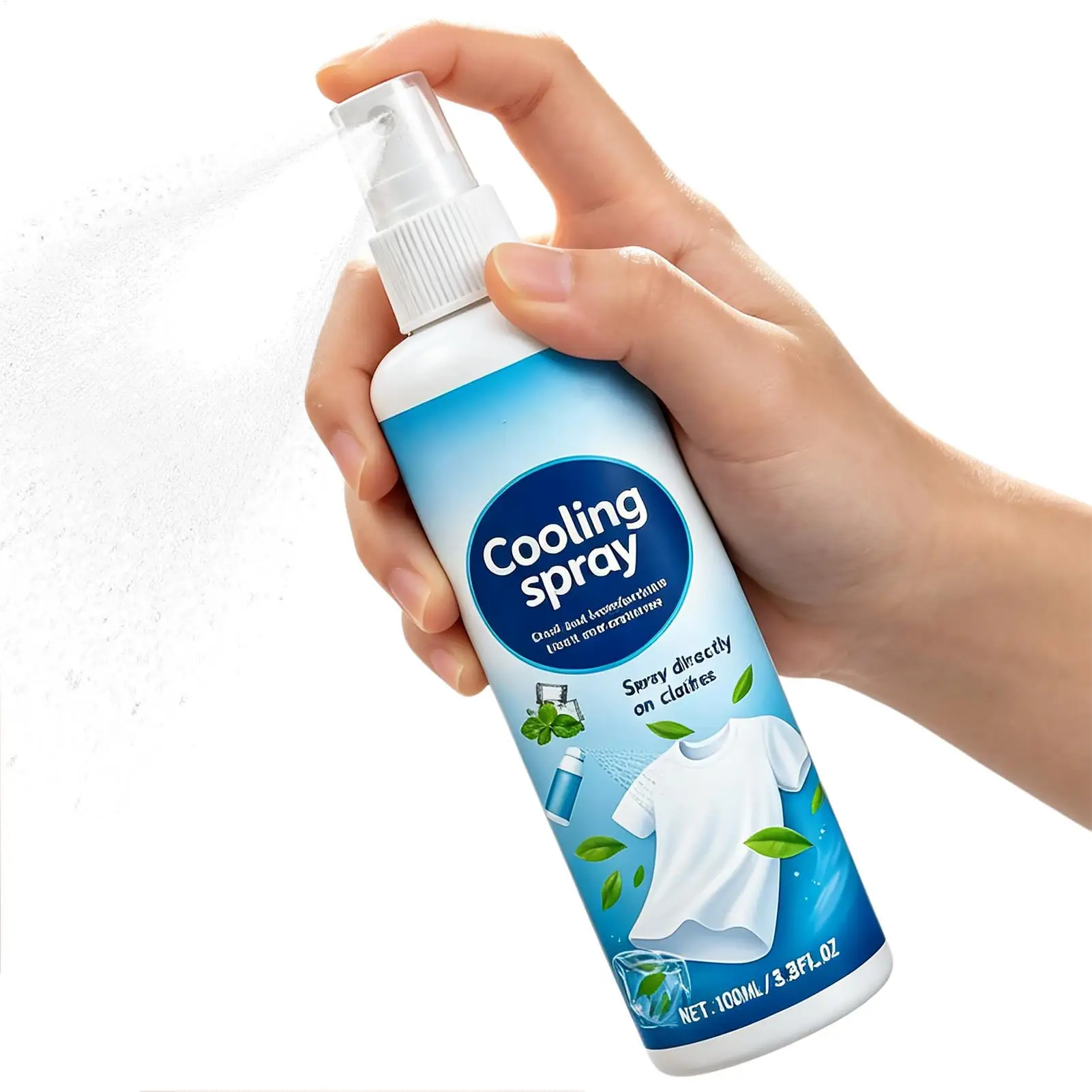 100ml Summer Cooling Spray Portable Ice Feeling Clothing Training Relief Long-lasting Hydrating Cool Spray