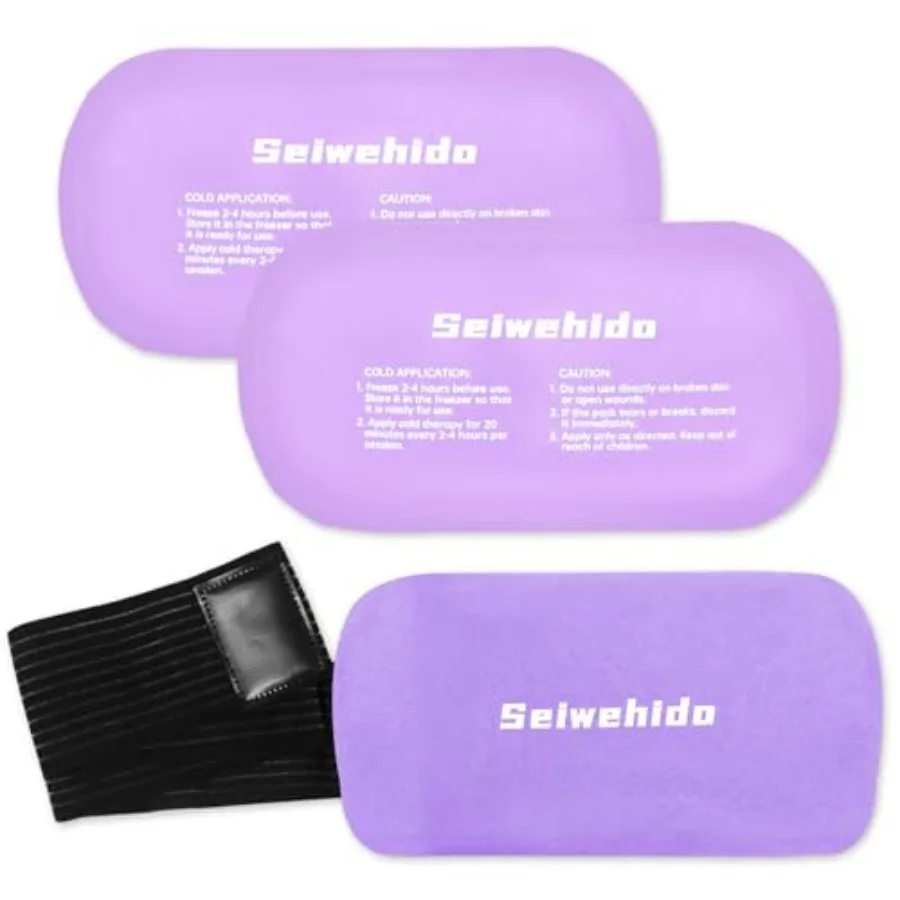 

Ice Packs for Injuries Reusable Gel 2 Hot Cold Compress Therapy Pack with Adjustable Strap Soft Ice Wraps for Ankle Knee Leg Ne