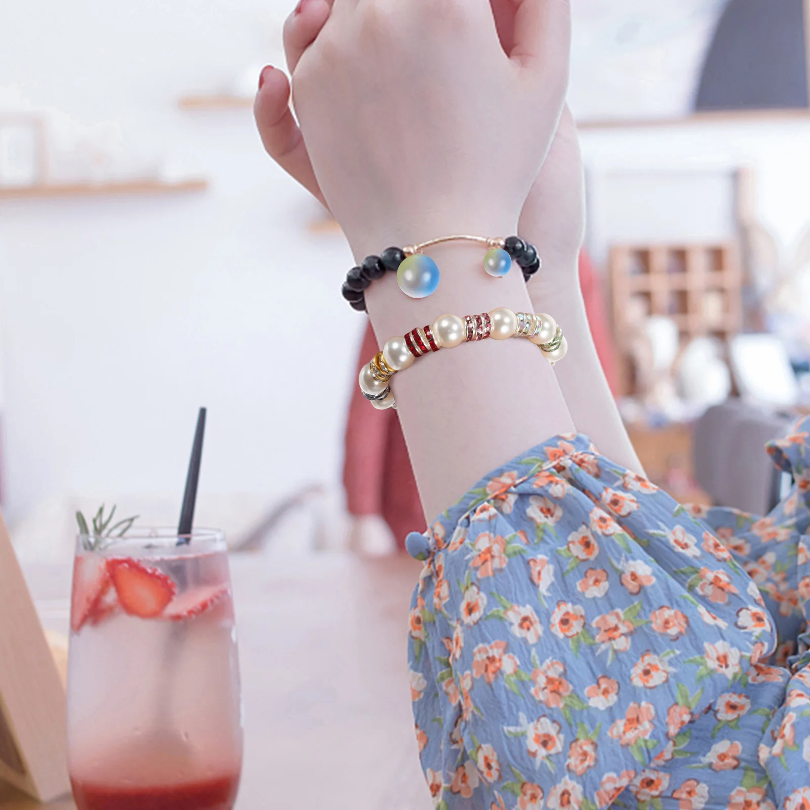 

700Pcs Water Drill Bead Kit Colorful Round Spacer Loose Beads for DIY Jewelry Making Rhinestone Spacer Beads