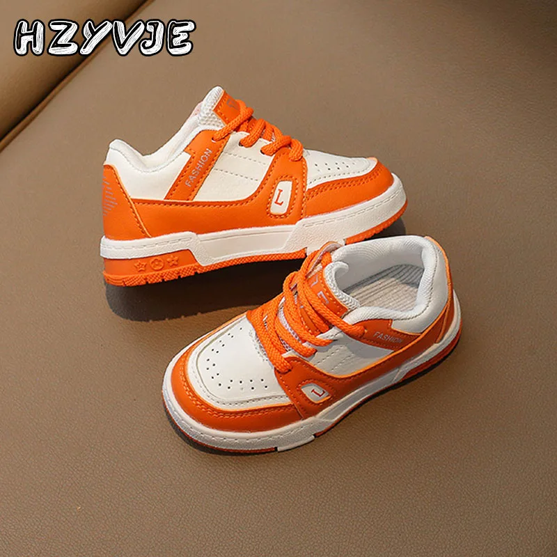 Children\'s Casual Sports Shoes Autumn New Boys Fashion Contrasting Colors High-Top Board Shoes Anti Slip Sports Basketball Shoes