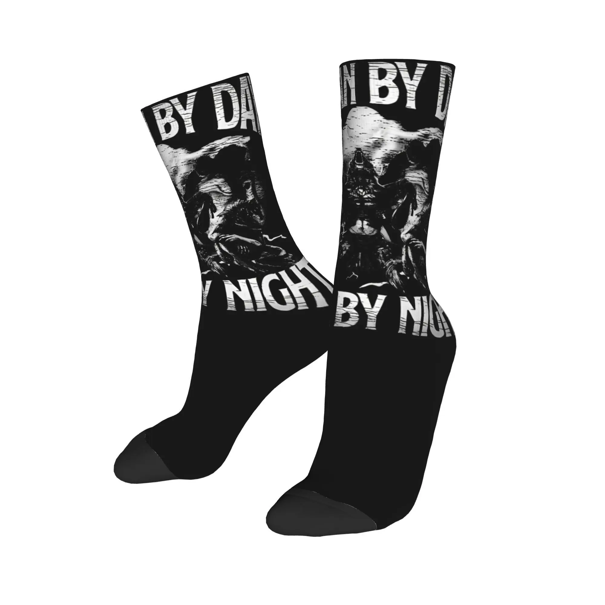 Calcetines estampados de diseño de pata de arranque humana por Día Sigma By Night, Merch para ropa de fiesta, absorbentes de sudor