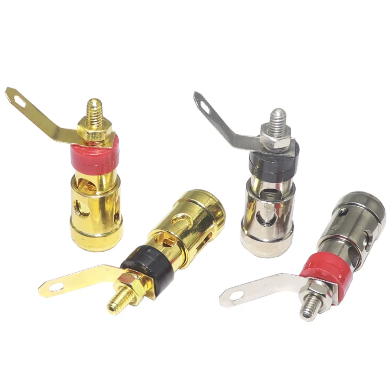 【2PCS】Gold-Plated Push-Type Spring Terminal Speaker Amplifier Spring Self-Locking Socket Push-Type Terminal