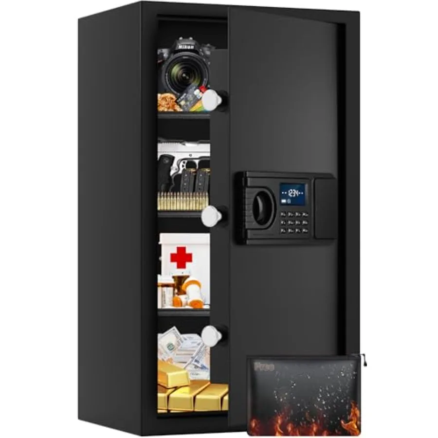 7.0 Cuft Fire and Water Proof Safe for Home Use with LCD Digital Keypad Smart Alert Hidden Code Extra Large Security Safe Box f