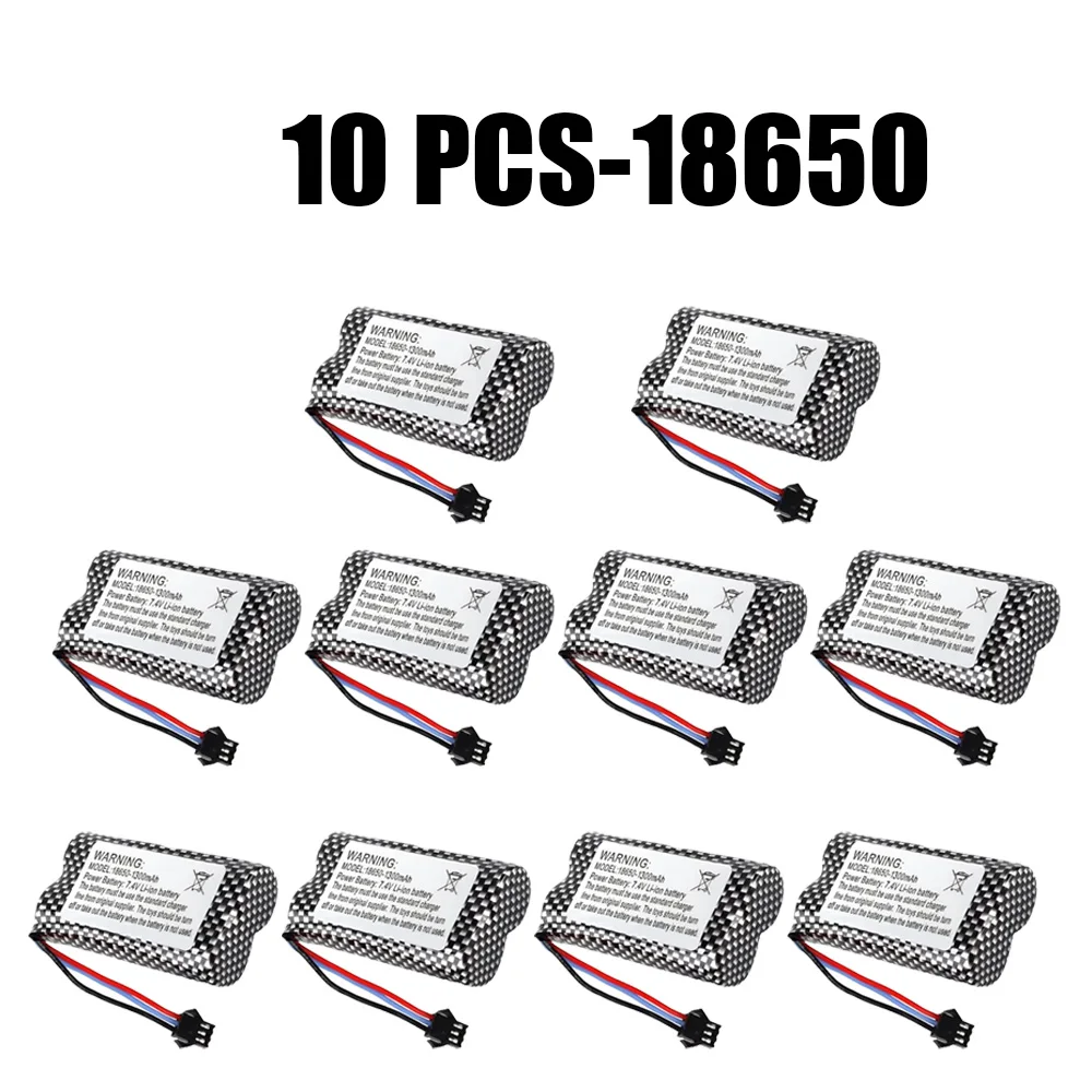 10pcs 7.4V 1300mAh Rechargeable Battery for Watch Gesture Sensing Twisted RC Stunt Car 18650 7.4V Battery for RC Cars