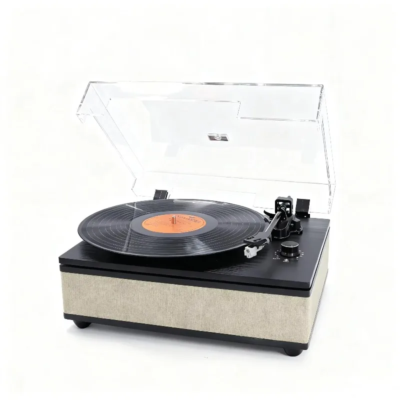 مشغل تسجيل خرطوشة A-T جديد 33/45 سرعة المنزل جراموفون BT مشغل الفينيل LED ضوء القرص الدوار