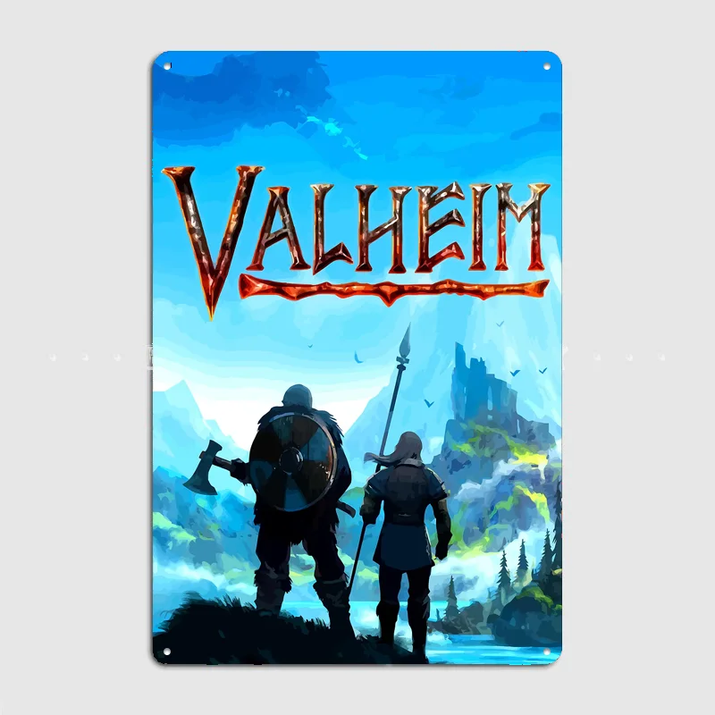 Valheim Game Cover Art Poster Metal Custom Sign Indoor Pub Club Room Decoration Bar Home Wall Decor