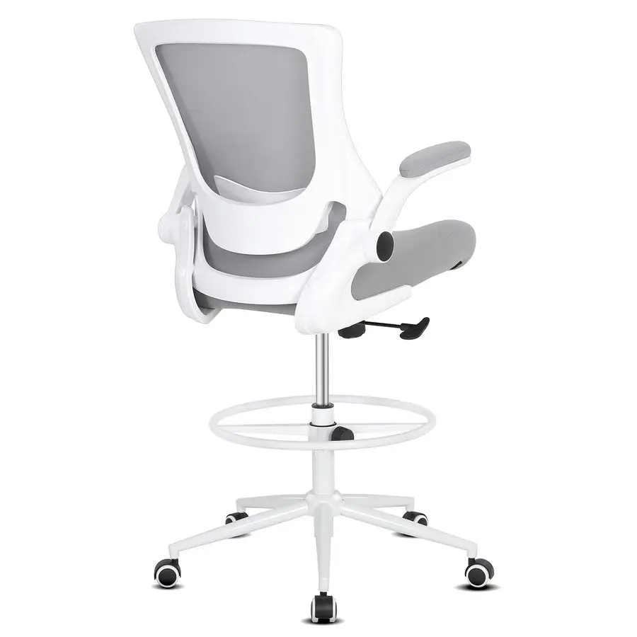 

Tall Office Chair, Drafting Chairs for Standing Desk, High Office Chair with Adjustable Lumbar Support, Flipup Arm and Footrest