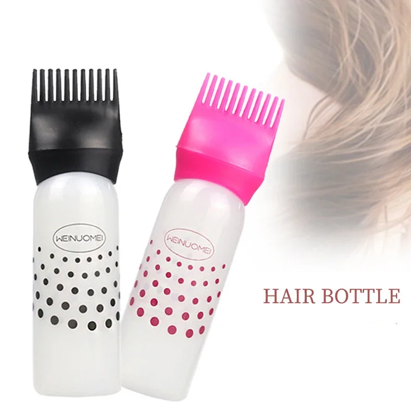 170ML Hair Dye Applicator Bottles Plastic Dyeing Shampoo Bottle Oil Comb Brush Styling Tool Hair Coloring Dye Refillable Bottle