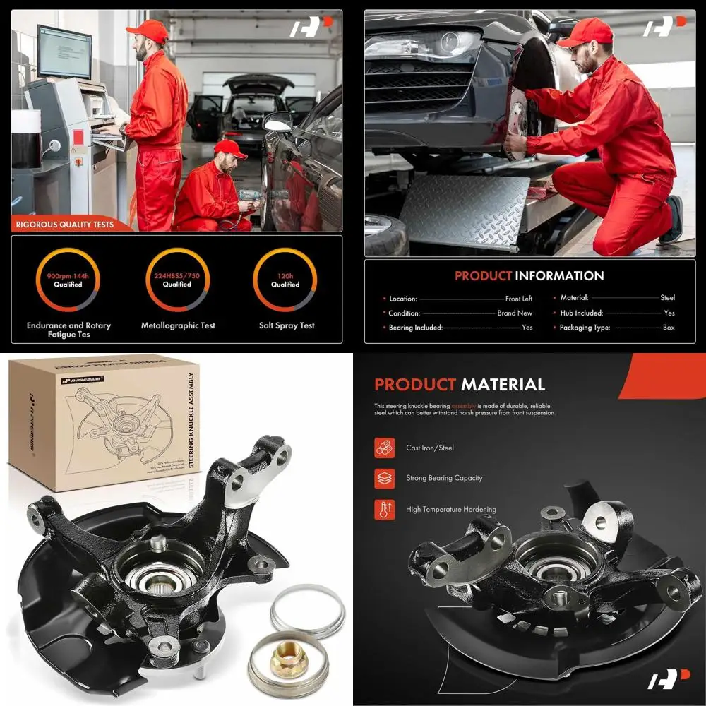 

Передний левый поворотный кулак и ступица подшипника колеса в сборе, совместимый с Toyota Camry 2004 2005 2006, 2,4 л, с 5 узлами, со стороны водителя