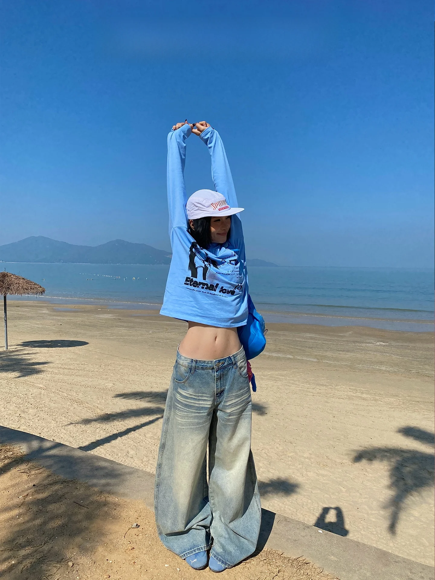 

Low Waist Wide Leg Jeans Women's Loose Fit Waed Spring Casual Cotton Breathable Comfortable Versatile Jeans