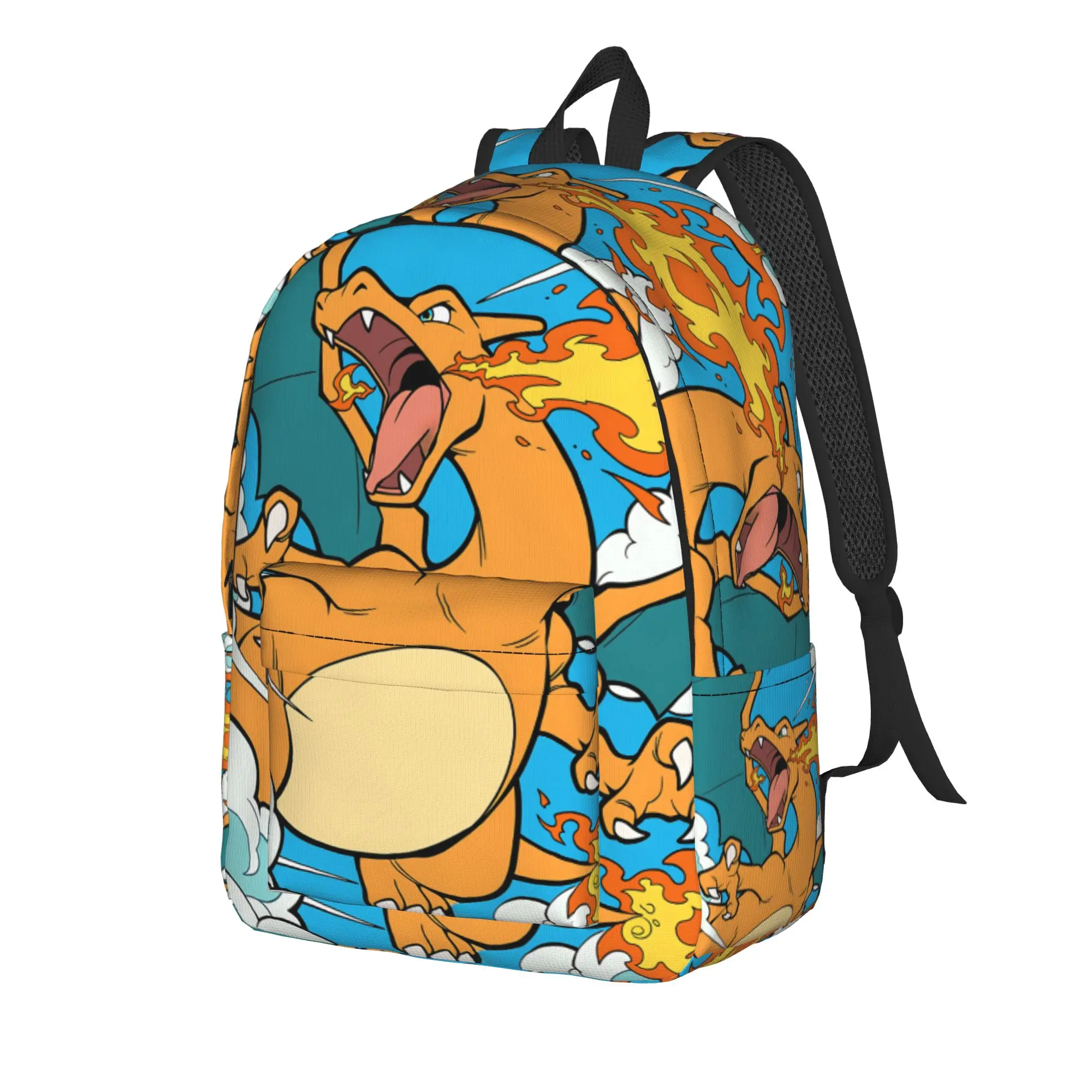 Fashion pokemon Backpack Charizard Mochilas Fashion For School Retro Washable Rucksack