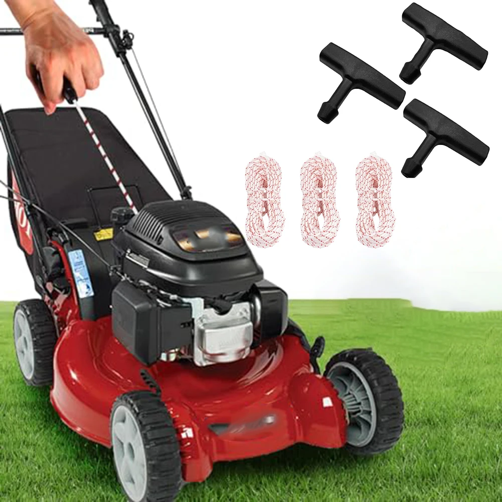 3pcs Pull Cord Kit For BRAIDED Polyester Garden Power Tools Replacement Pre-assembled Pull Cord Kits With Ergonomic Handles