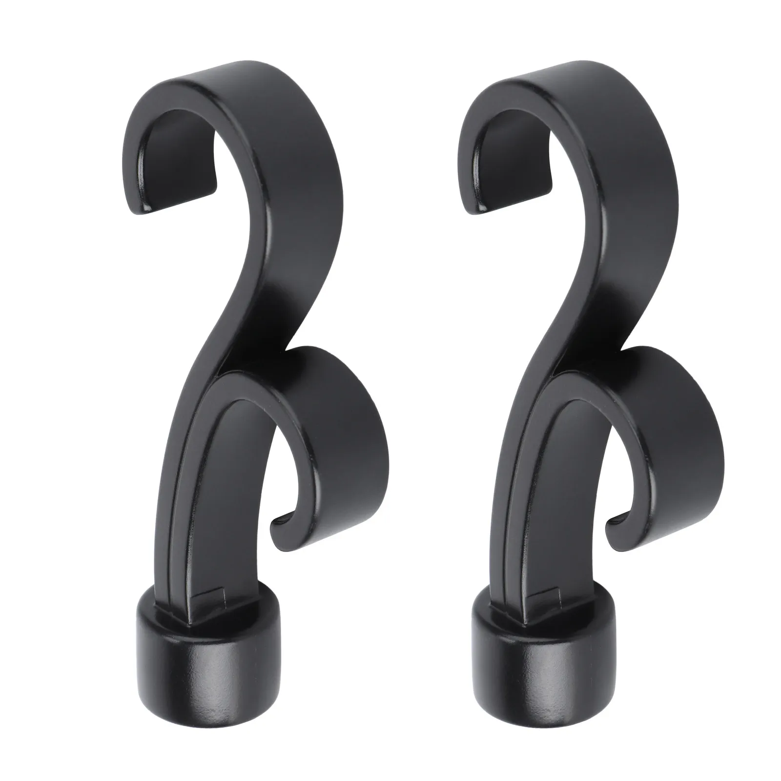 2Pcs Curtain Rod End Decor Creative Double Hook Shape High-Quality ABS Material Decorative Curtain Rod Head for Home Window