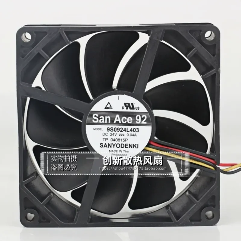 Sanyo 9S0924L403 9025 24V 0.04A 9cm Three-Wire Cooling Fan for Electronic Equipment