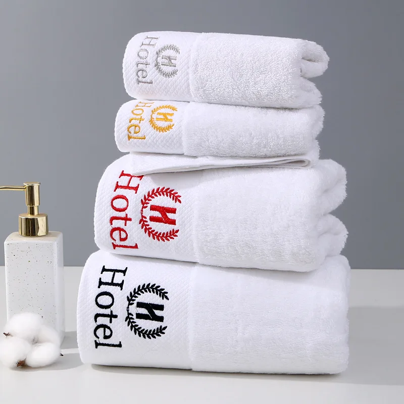 Hotel cotton towel wholesale, skin friendly soft, absorbent, star beauty salon hotel embroidered custom bath white towel 35*75cm