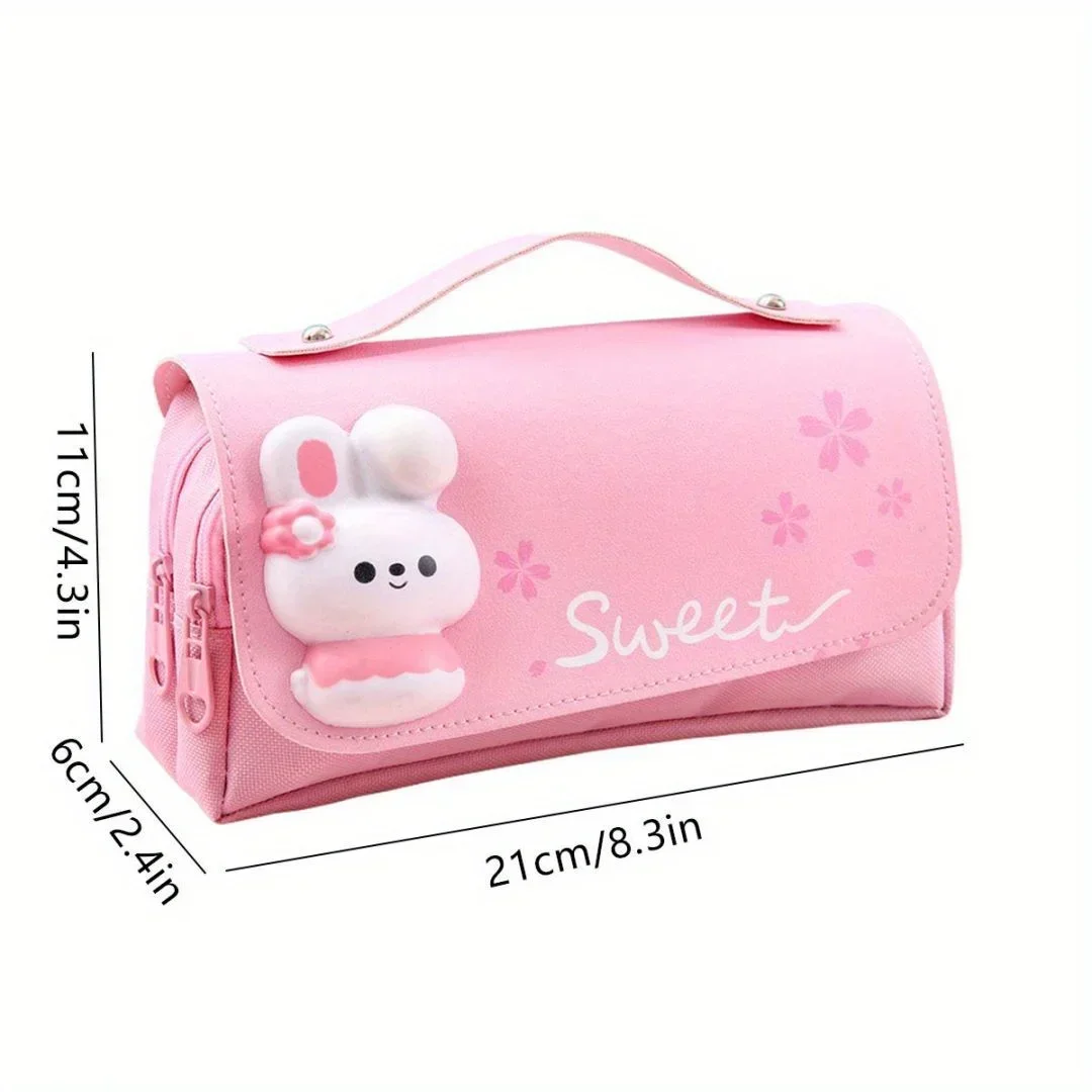 Imagem -04 - Impermeável 3d Lápis Case para Meninas Descompressão Pen Pouch Bonito Material Escolar Caixa Organizadora Estética Papelaria Kawaii