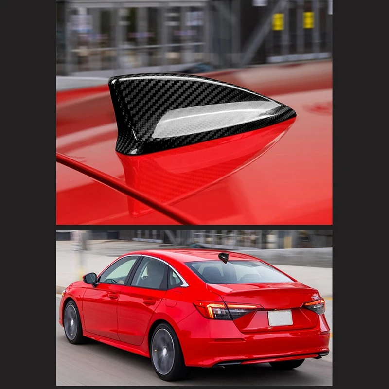 Car Carbon Fiber Shark Fin Antenna Cover For Honda Civic 11Th Sedan Hatchback And Type R 2022-UP