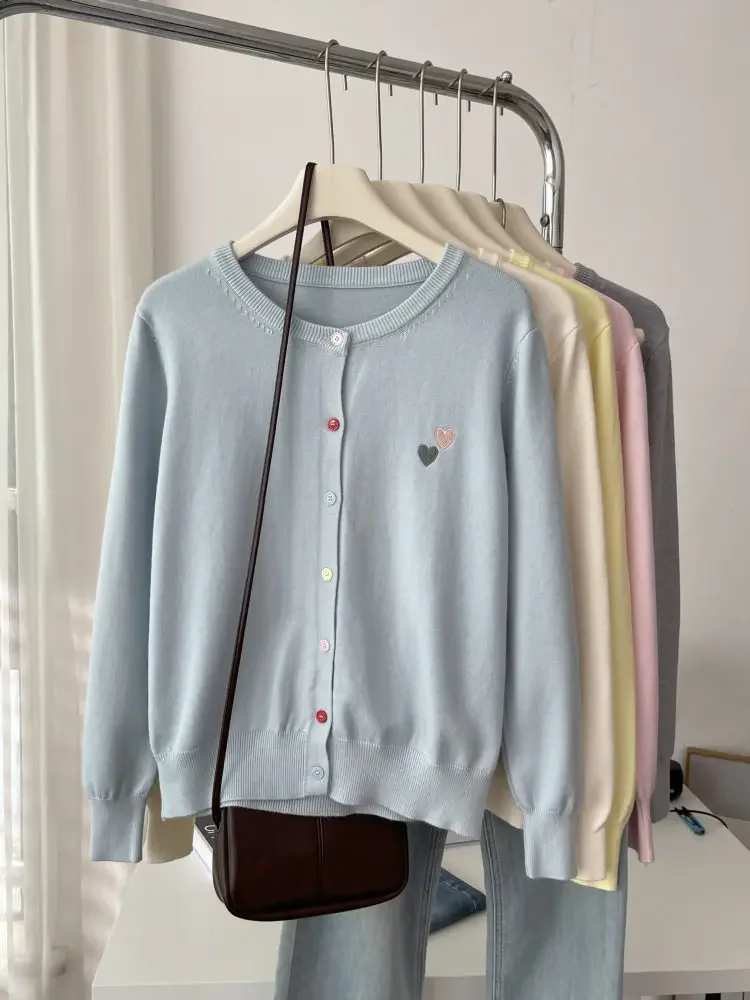 Fashion Versatile Women Sweater 2026 Autumn Winter Elegant Embroidered Women Knit Cardigan Long Sleeve Unique Colorful Buttons