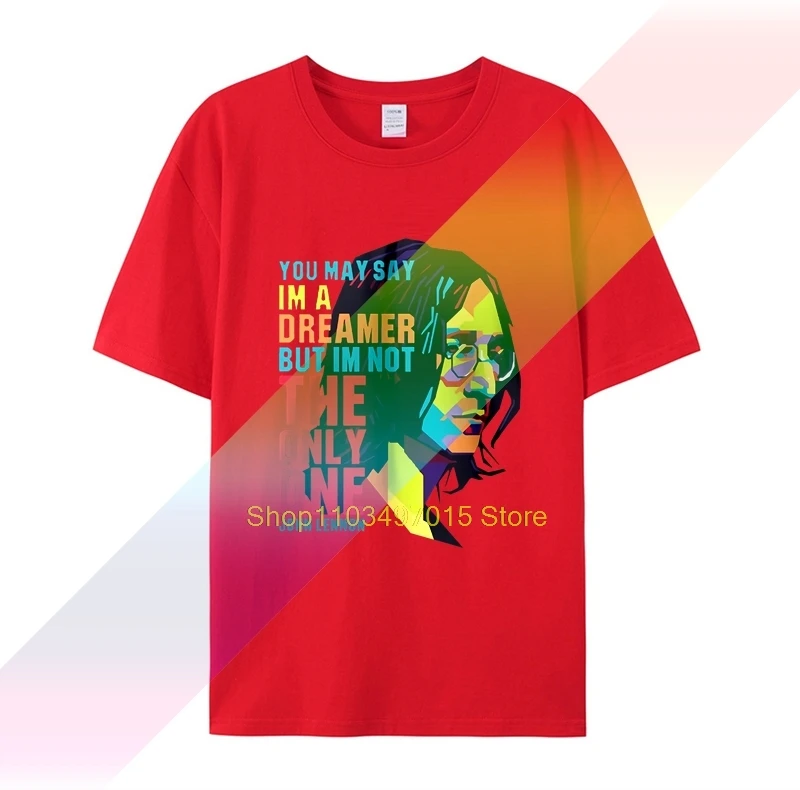 T-shirt da uomo in cotone 100% da donna T-shirt personalizzata Nckg da uomo John Lennon Imagine Teesi a maniche corte,