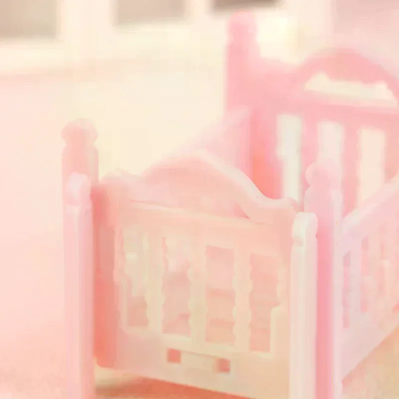 Doll Furniture Toys For Dolls Furniture Decorate Dollhouse Miniature Cradle Crib Bedding Set Baby view 5