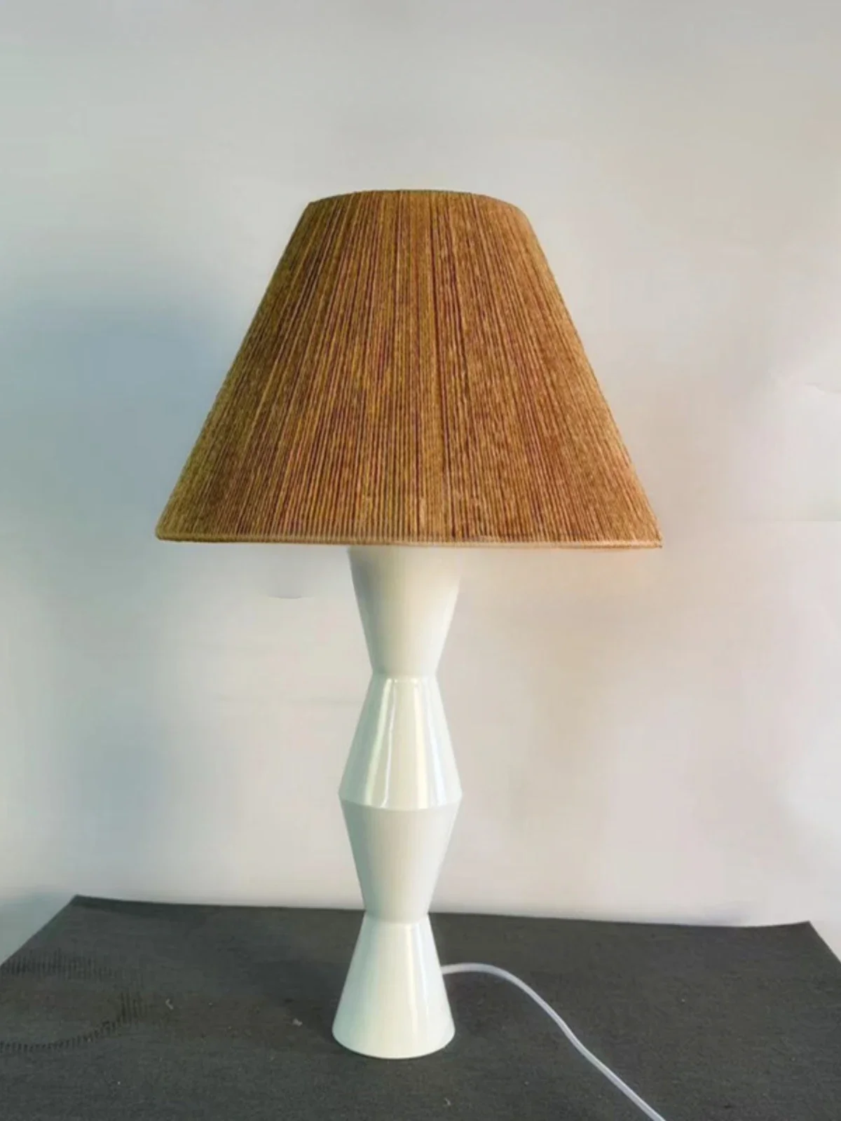 Hemp rope table lamp living room model room bed lamp