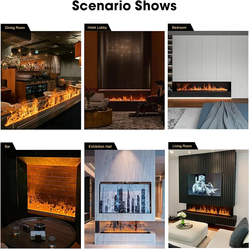 Electric Fireplace 3D Water Mist Fireplace Embedded Realistic Mist Flame Remote Control APP Interior Decoration Steam Fireplace