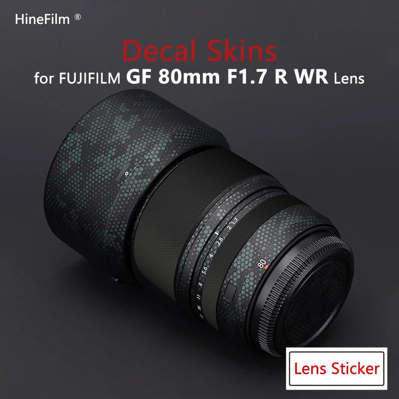 Hinefilm Skin for Fuji 80 1.7 Lens Skin for Fujinion GF80 F1.7 Lens Decal Skin for Fujifilm GF80mm F1.7 R WR Lens Sticker Warp