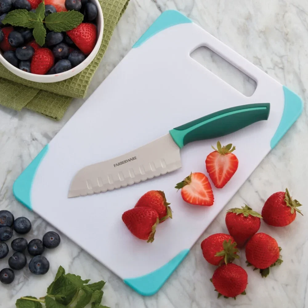 Tagliere in poliestere antiscivolo Reversibile Durevole Facile da pulire Utensile da cucina Tagliere di alimenti Coltelli sicuri non assorbenti