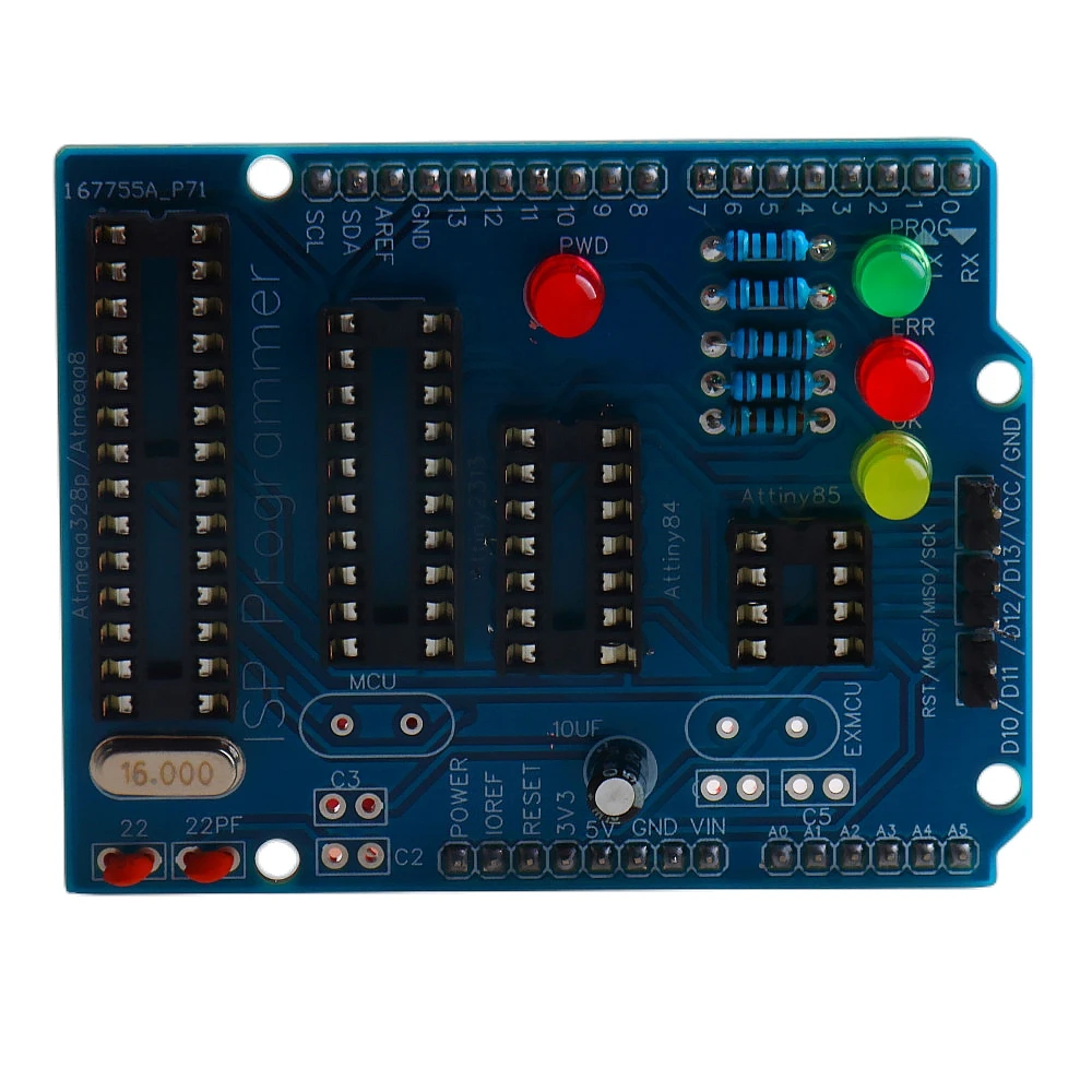 ATtiny13A ATtiny84 ATtiny85 ATtiny2313 ATMEGA328P AVR ISP płytka programująca zestaw lutowniczy dla Arduino Uno R3